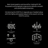 HTC VIVE Pro 2 Headset with 5K Resolution and SteamVR Base Station 2.0 (Black, 2-Pack) Bundle