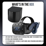HTC VIVE Pro 2 Headset with 5K Resolution and SteamVR Base Station 2.0 (Black, 2-Pack) Bundle