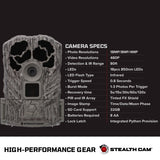 Stealth Cam Browtine 18MP Digital Trail Camera Bundle with 16GB SD Card and Focus Card Reader