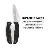 Spyderco Pacific Salt 2, 8.72-Inch Lightweight Folding Knife with Black Handle