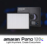 amaran Pano 120c 120W RGBWW Full Color Panel Charcoal Light Creator Kit Bundle