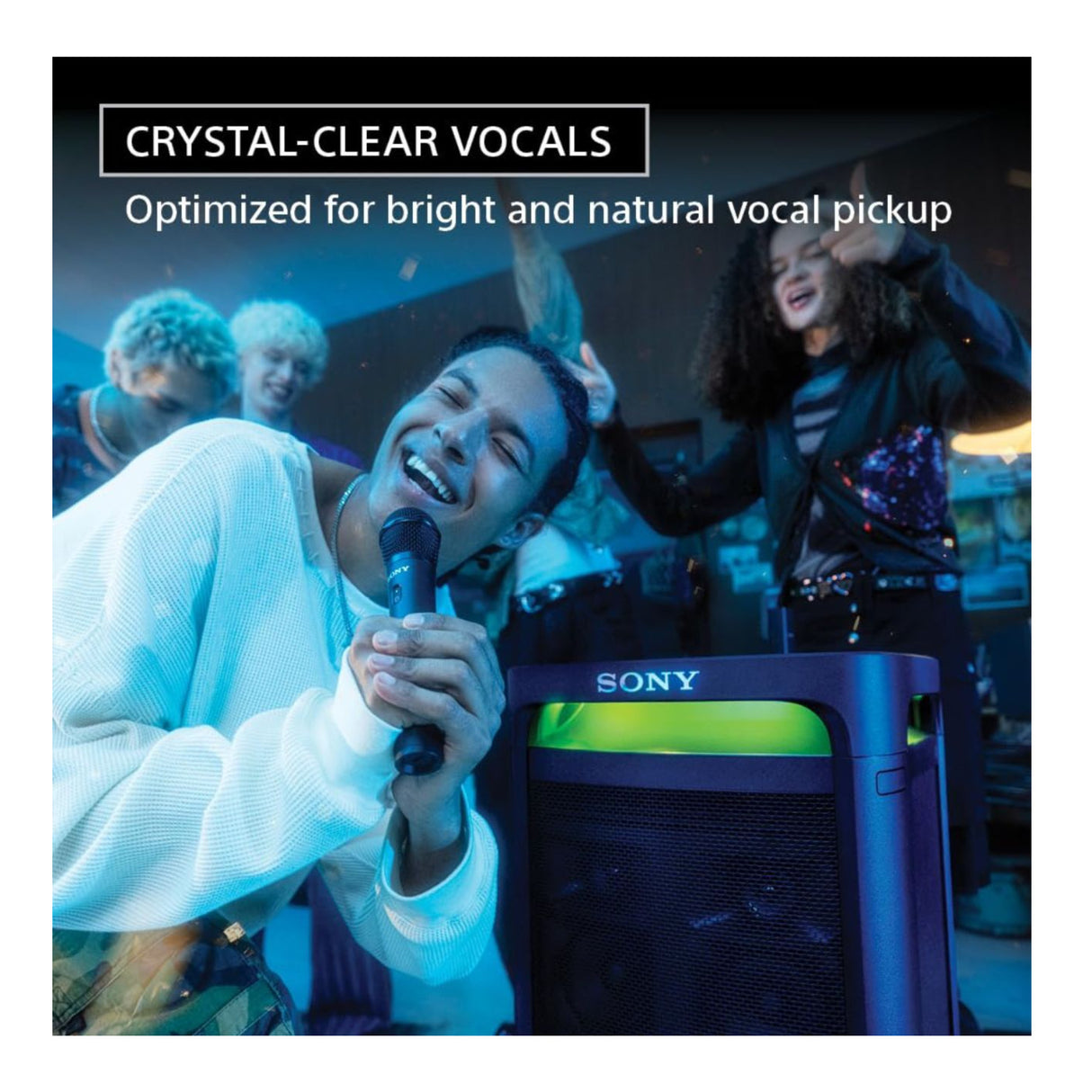 Sony SRS-XV800 Bluetooth Party Speaker with ULT Wireless Mic Bundle - Black