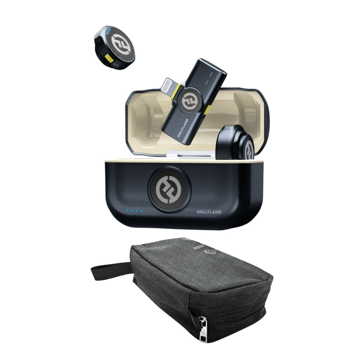 Hollyland Lark M2 Duo Wireless Lavalier Microphone with Maxell Travel Case