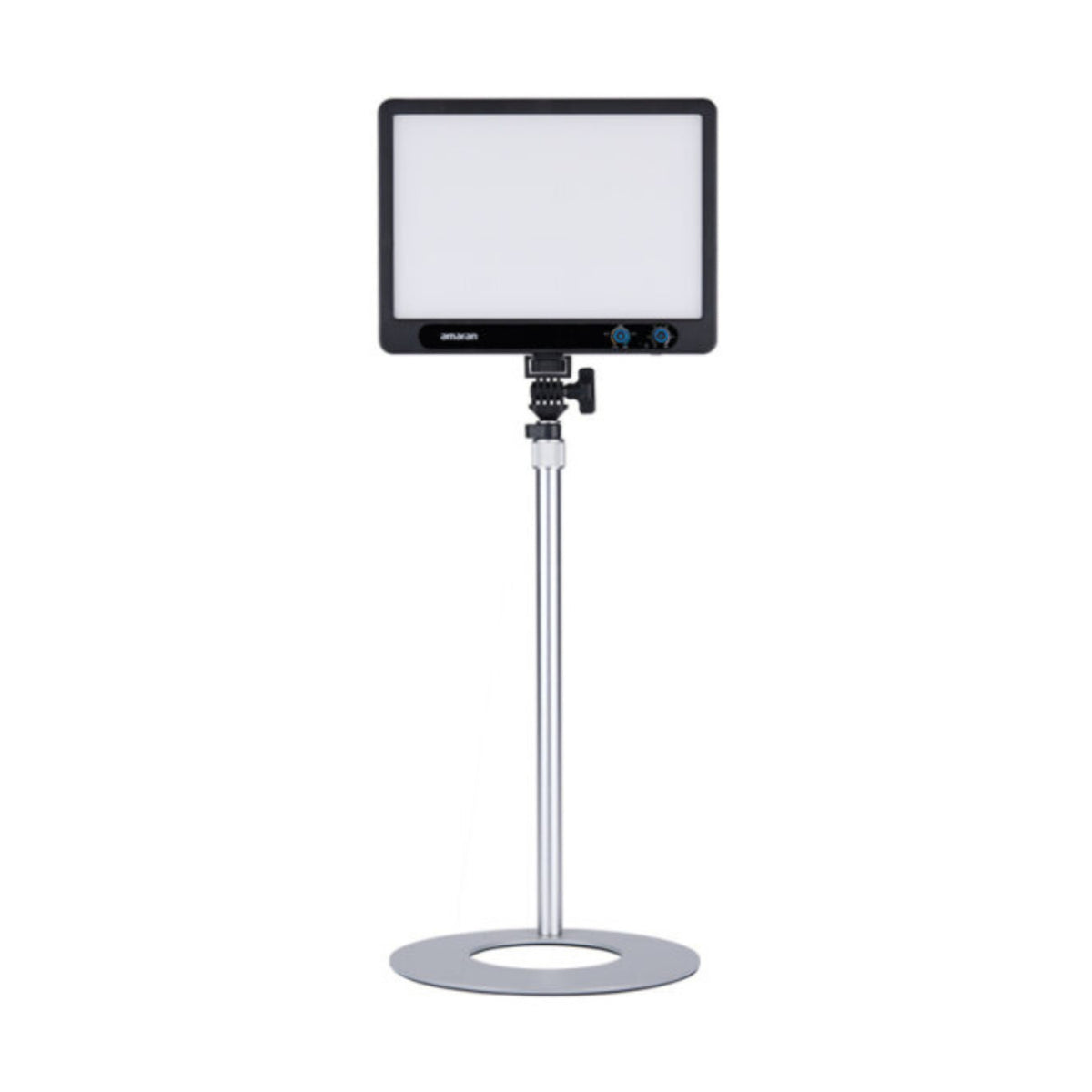 amaran Desk Stand with Steel Base and Adjustable Height and Tilt Angle (Silver)
