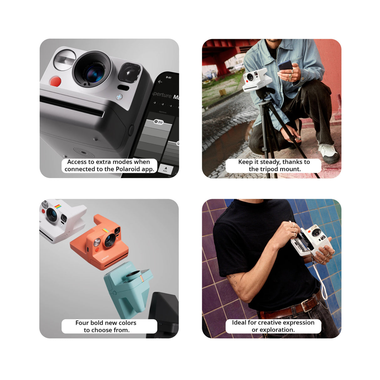 Polaroid Now Generation 3 Purple Analog Instant Camera with Tripod Mount Bundle