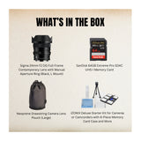 Sigma 24mm F2 DG Black Contemporary Lens for L Mount and Accessories Bundle