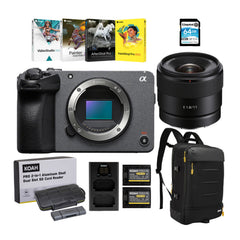 Sony FX30 Mirrorless Camera Bundle with Lens, Backpack, Software and Accessories