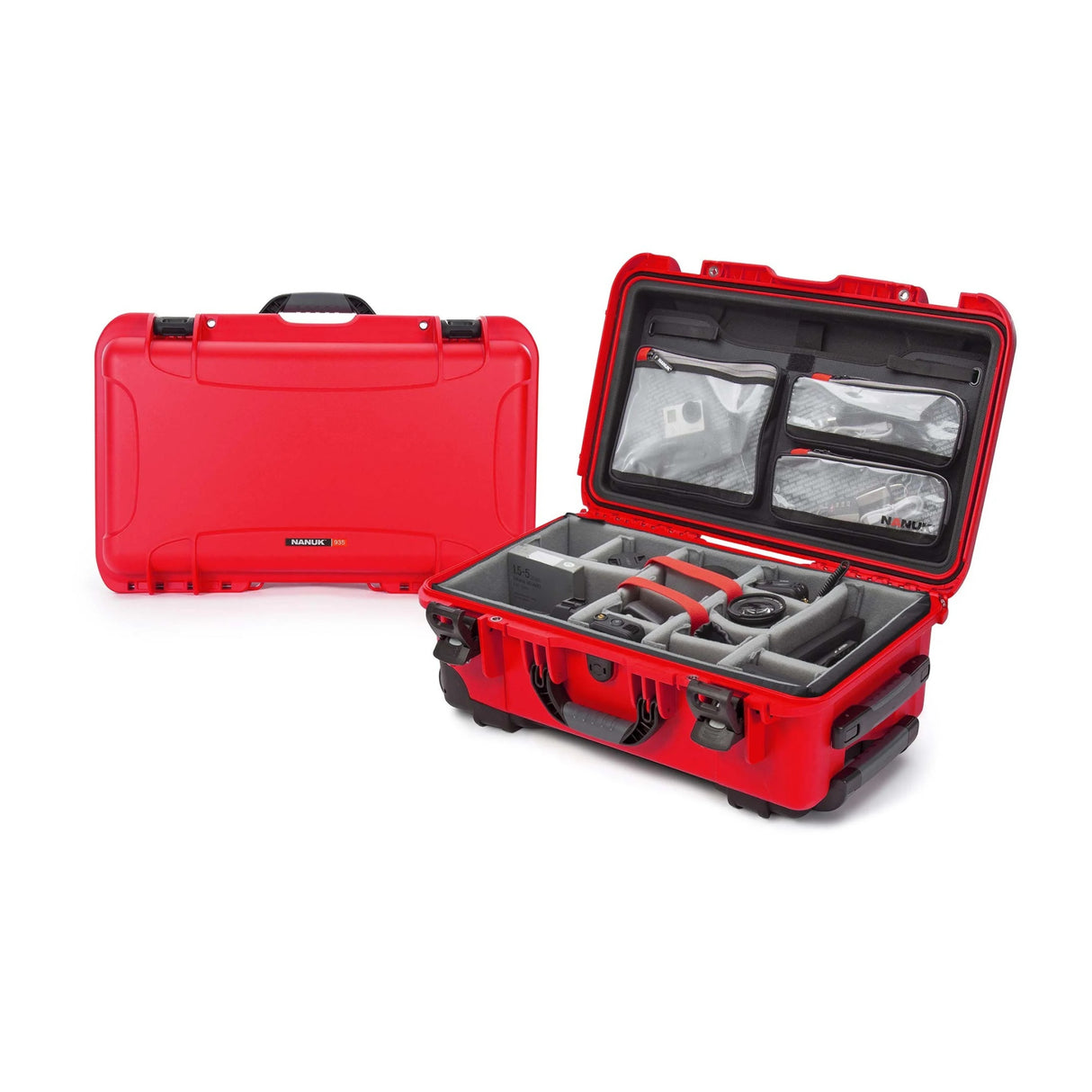 Nanuk 935 Pro Waterproof Hard Case with Lid Organizer and Wheels (Red)