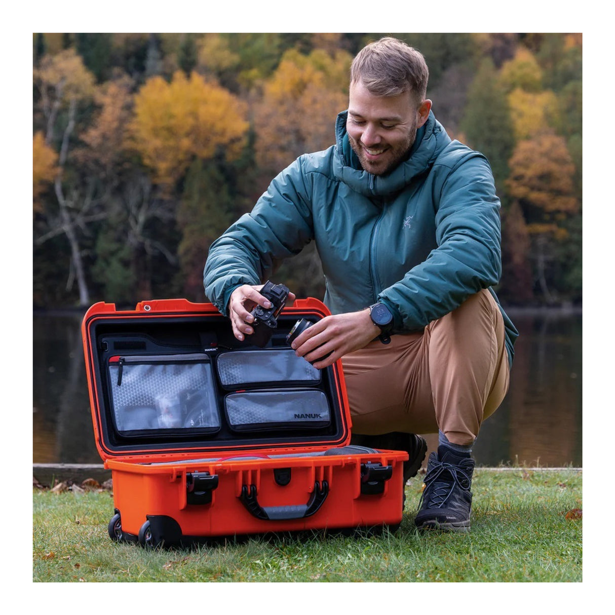 Nanuk 935 Pro Waterproof Hard Case with Lid Organizer and Wheels (Red)