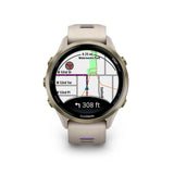 Garmin Forerunner 970 Soft Gold Titanium with French Gray Case and Indigo Band