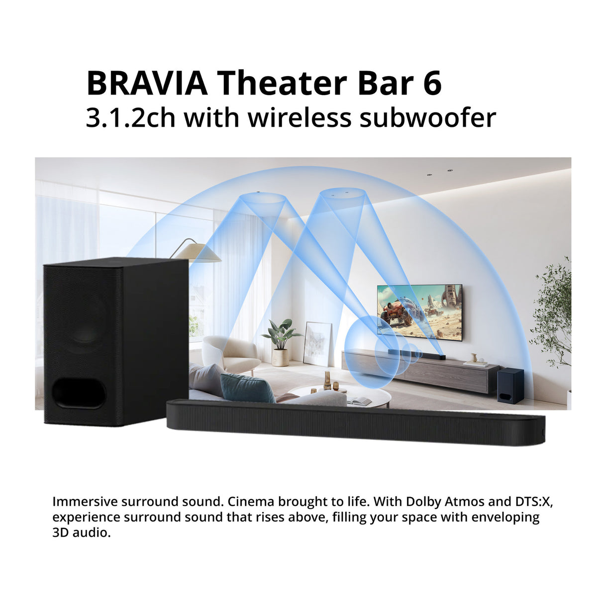 Sony BRAVIA Theater Bar 6 3.1.2-Channel Dolby Atmos Soundbar System Bundle