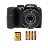 Kodak PIXPRO AZ255 Astro Zoom 16MP Digital Camera (Black) with Kodak 128GB SD Card Bundle