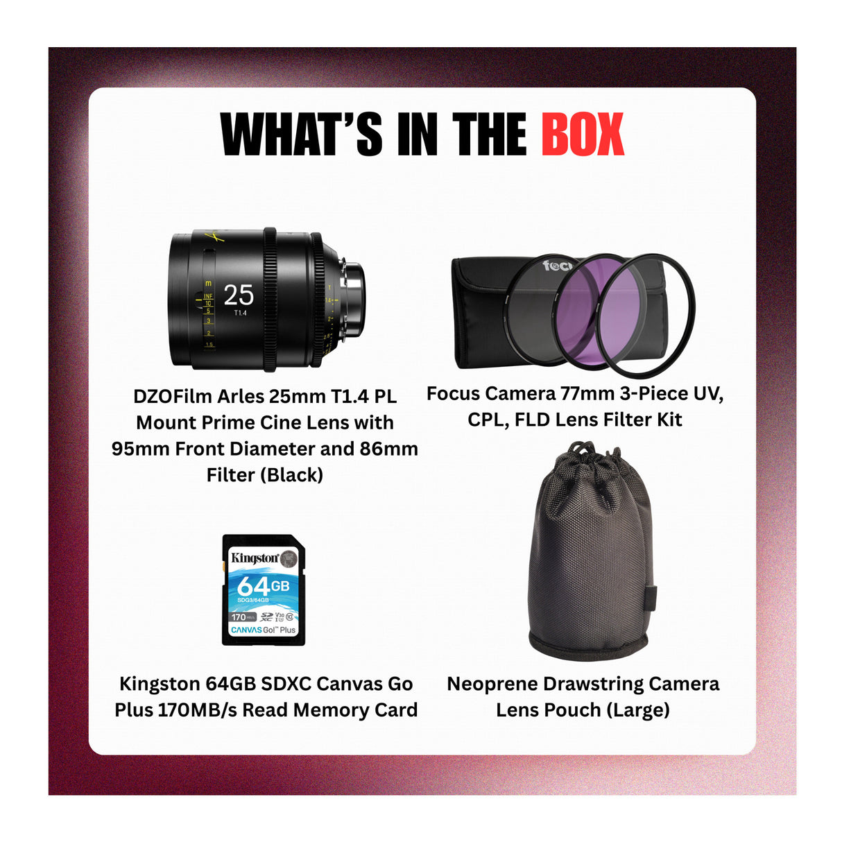 Thypoch DZOFilm Arles 25mm T1.4 FF/VV Prime Cine Lens (ARRI PL) with Accessory