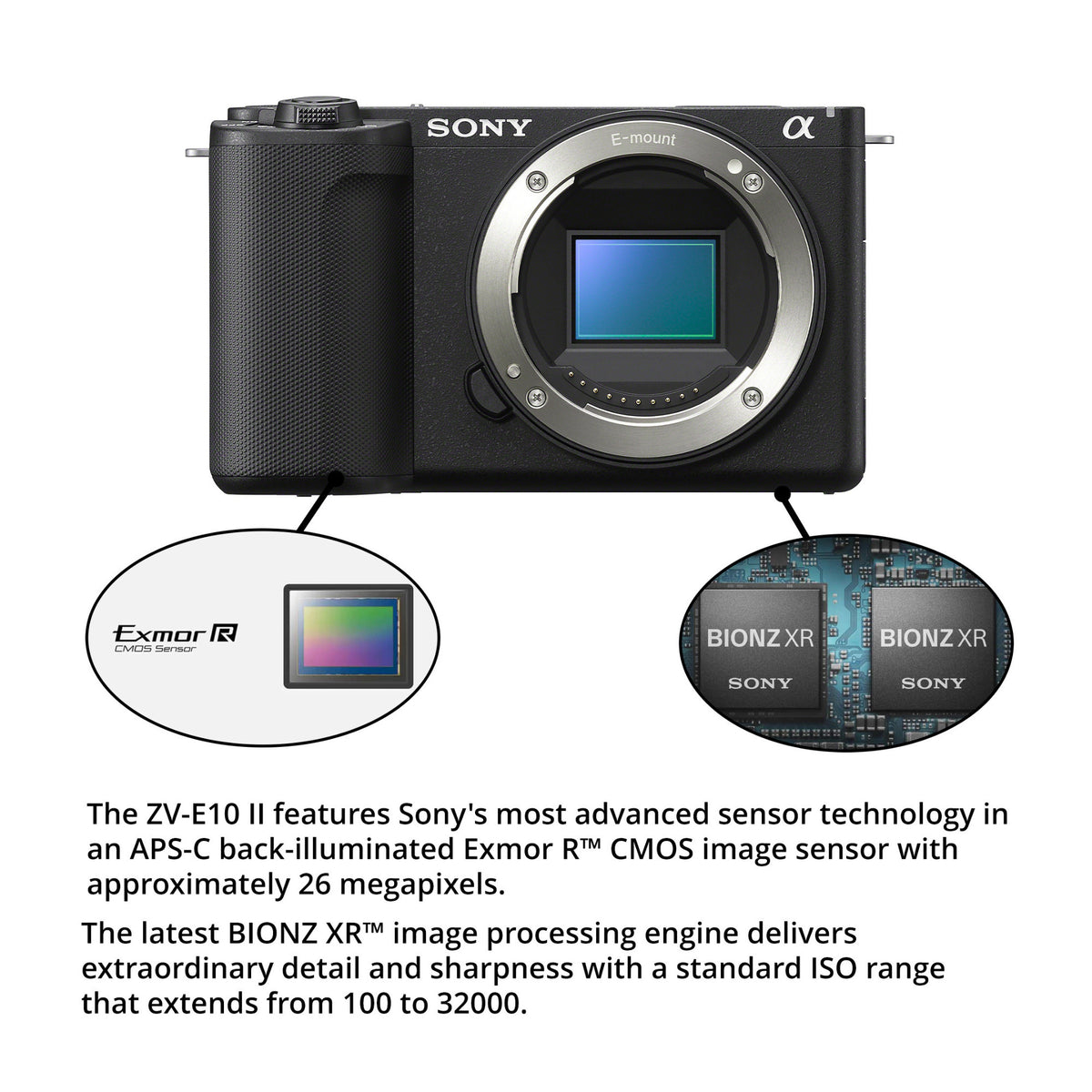 Sony ZV-E10 II Mirrorless Camera (Black) with 50mm f/1.8 Lens Bundle