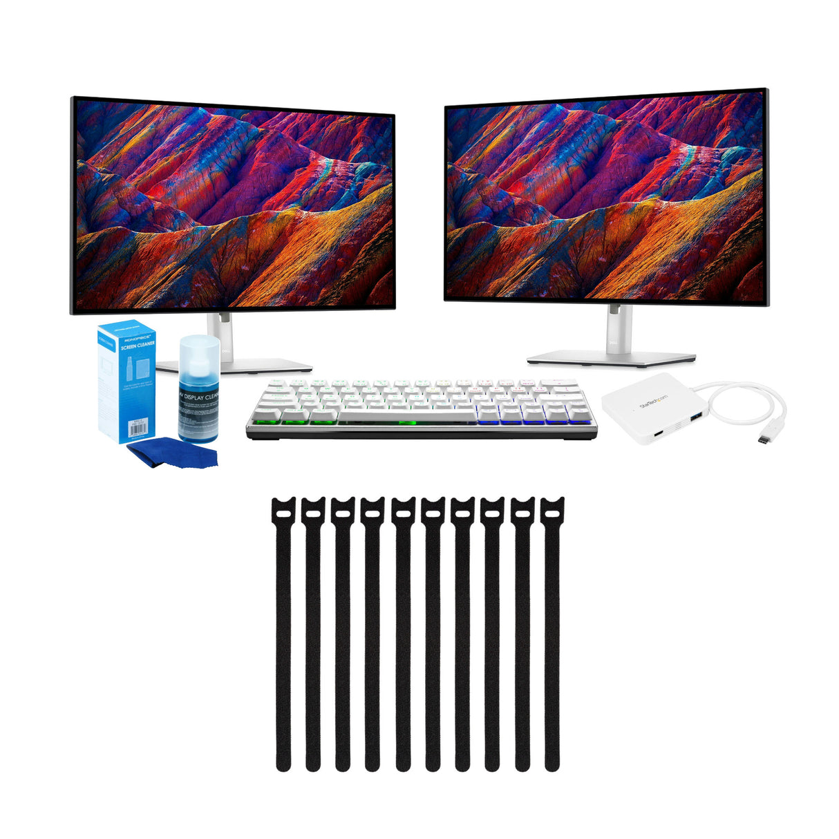 Dell U2723QE UltraSharp 27-Inch 4K USB-C Hub Monitor (Dual Screen) Bundle