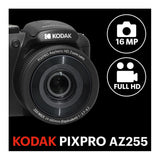 Kodak PIXPRO AZ255 Astro Zoom 16MP Digital Camera (Black) with 128GB SDXC Card