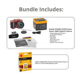 Kodak PIXPRO AZ255 Astro Zoom 16MP Digital Camera (Red) with 128GB SDXC Card