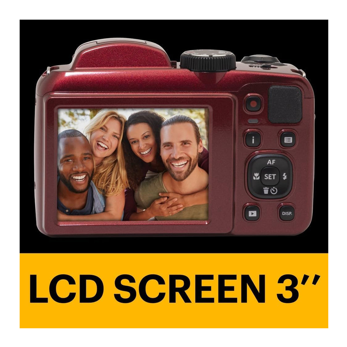 Kodak PIXPRO AZ255 Astro Zoom 16MP Digital Camera (Red) with 128GB SDXC Card