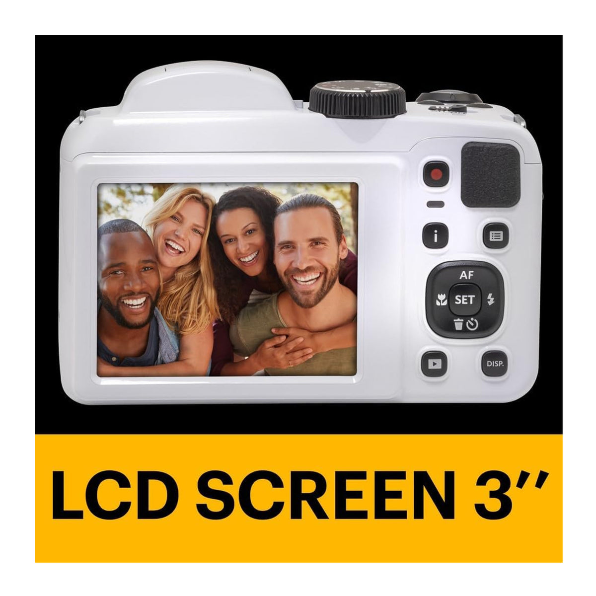Kodak PIXPRO AZ255 Astro Zoom 16MP Digital Camera (White) with 128GB SDXC Card