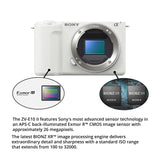 Sony ZV-E10 II Mirrorless Camera (White) with 50mm f/1.8 Lens and Accessories