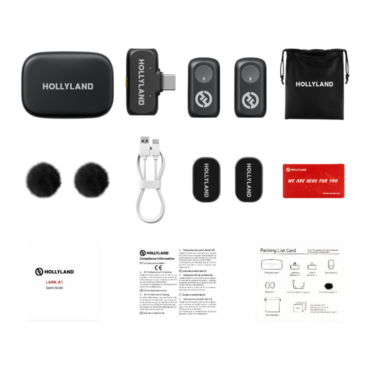 LARK A1 Duo Wireless Microphone System (USB-C RX, Charging Case) Space Gray