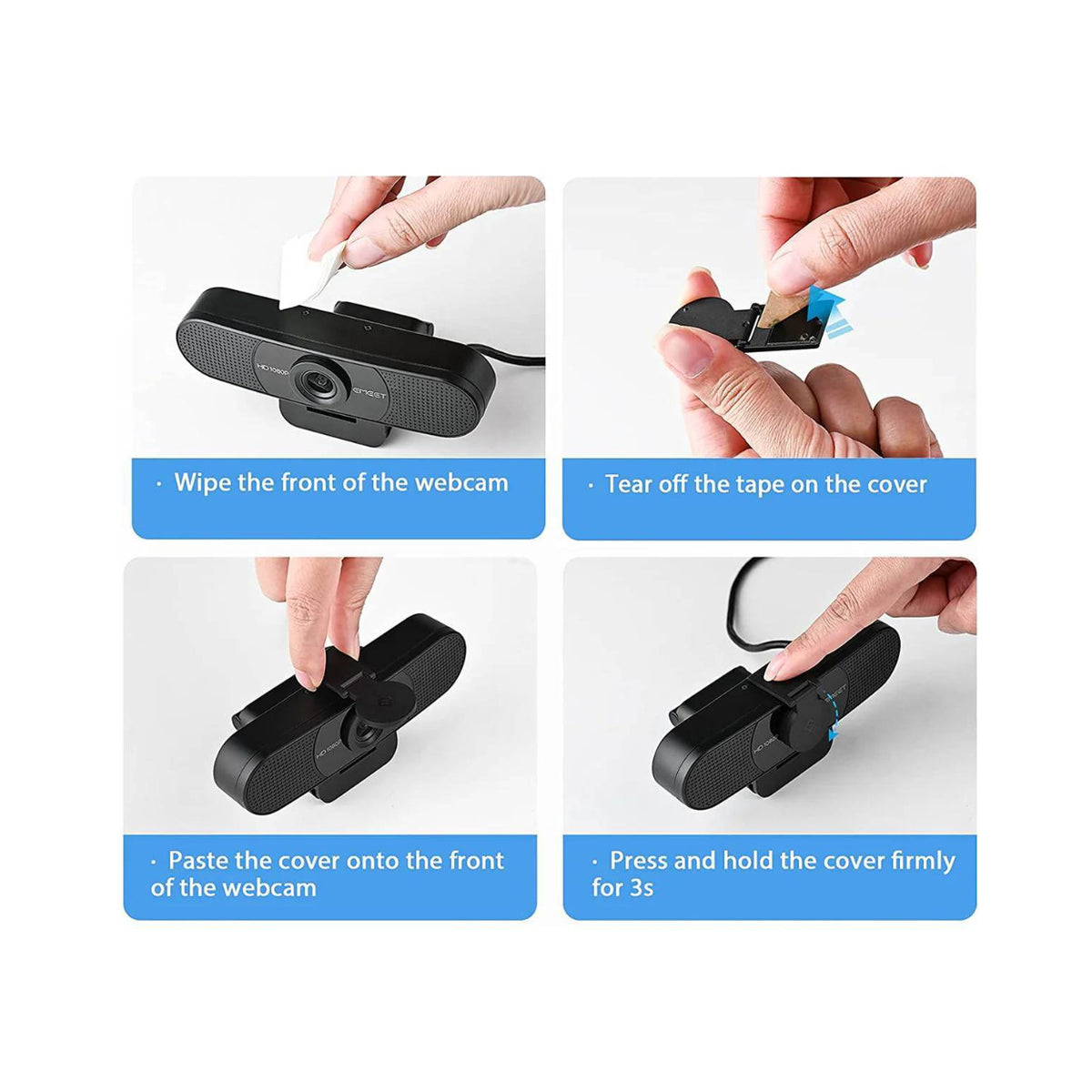 EMEET SmartCam C960 1080P Webcam with Dual Noise-Canceling Microphones (Black)