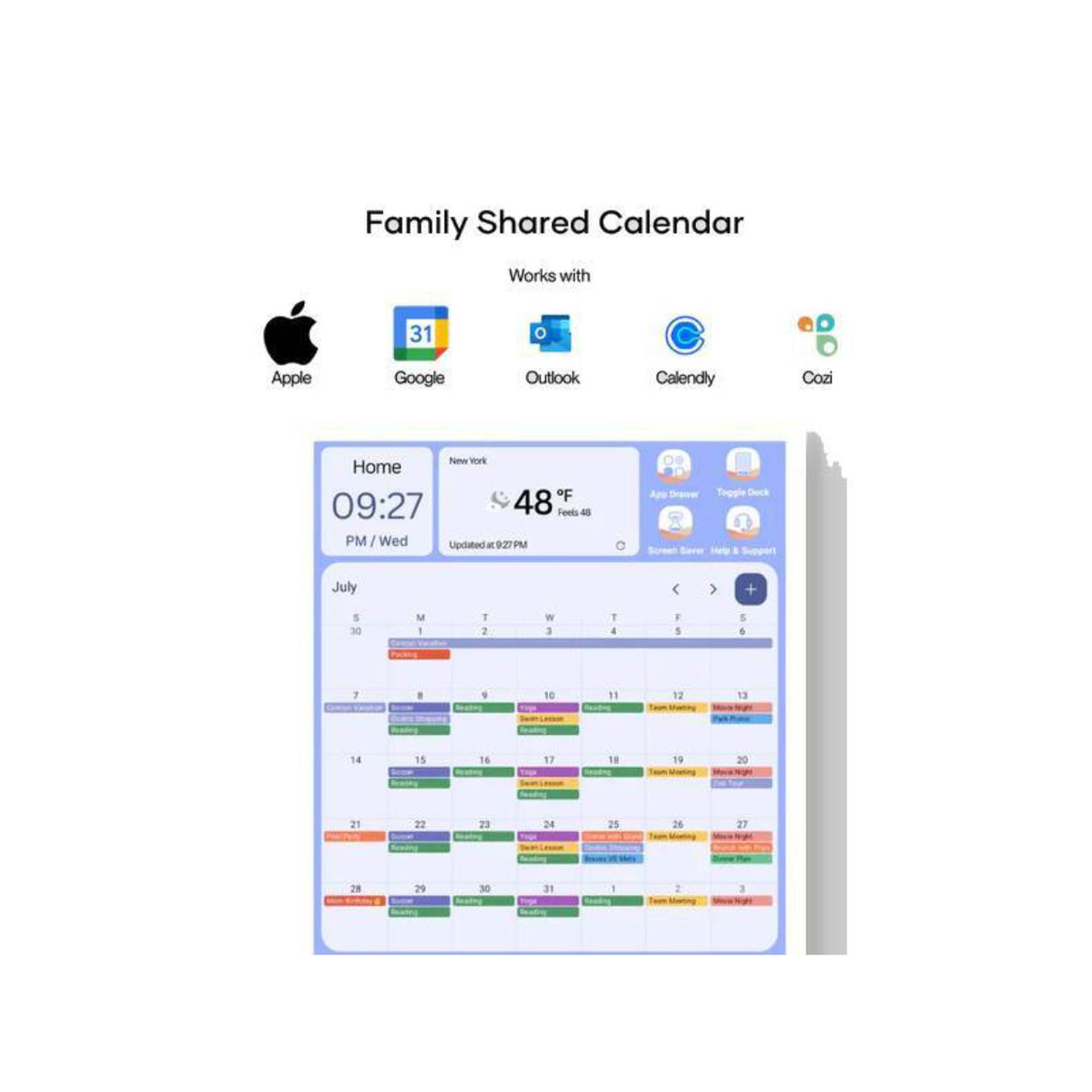 Cozyla Calendar Plus Gen2 32-Inch UHD4K Family Calendar (White)