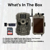 Stealth Cam 36MP Fusion Max Cellular Trail Camera with 80-Feet Detection Range (2-Pack) Bundle