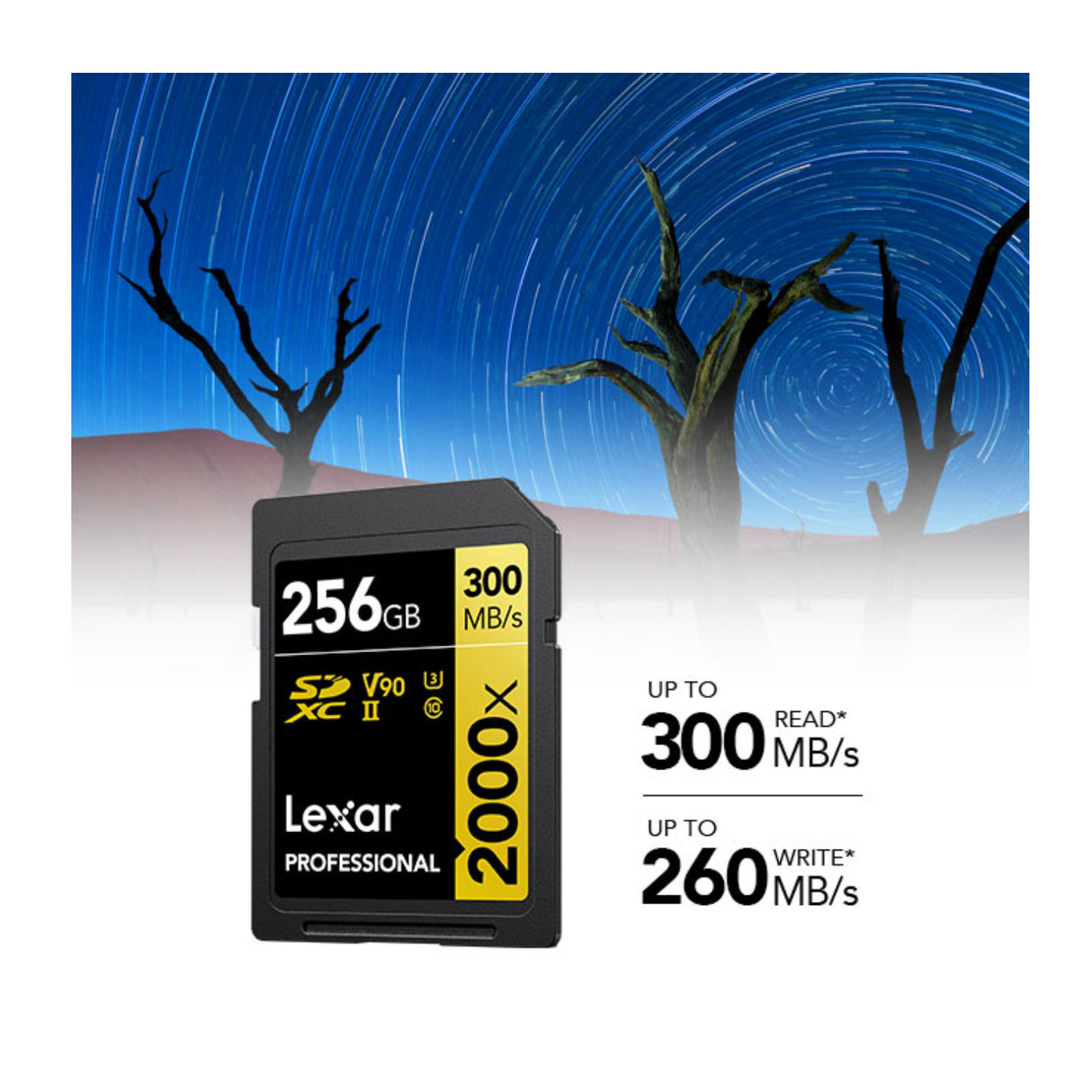 Lexar Professional 256GB 2000x UHS-II SDXC Memory Card