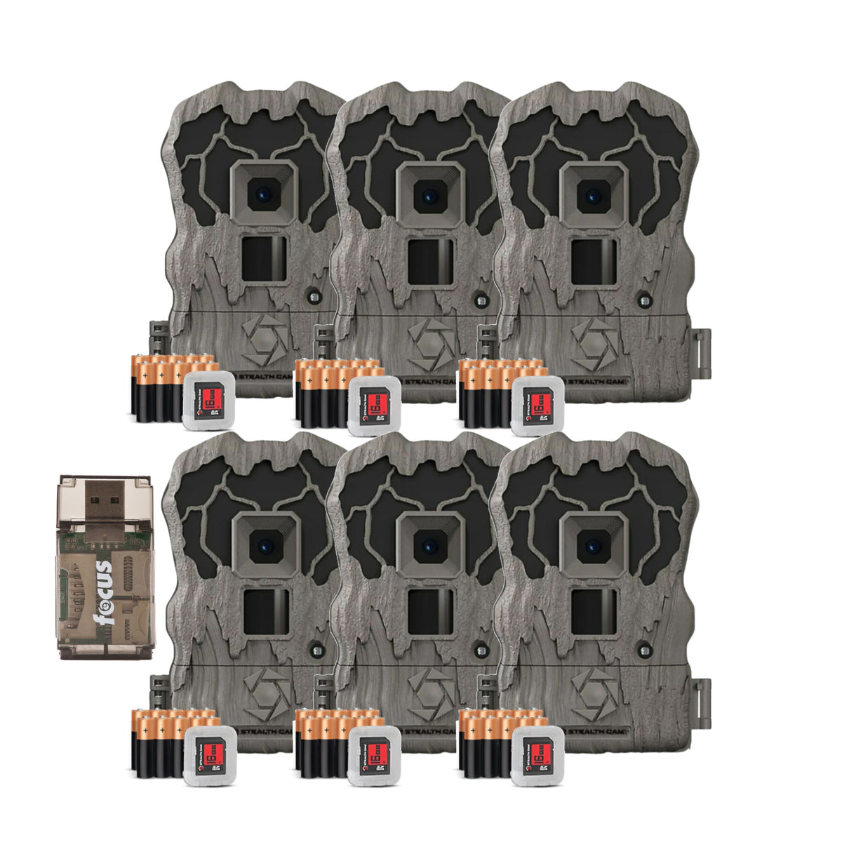 Stealth Cam Browtine 20MP Trail/Game Camera with 720P HD Video, 0.8s Trigger Speed - Camo (6 Pack)