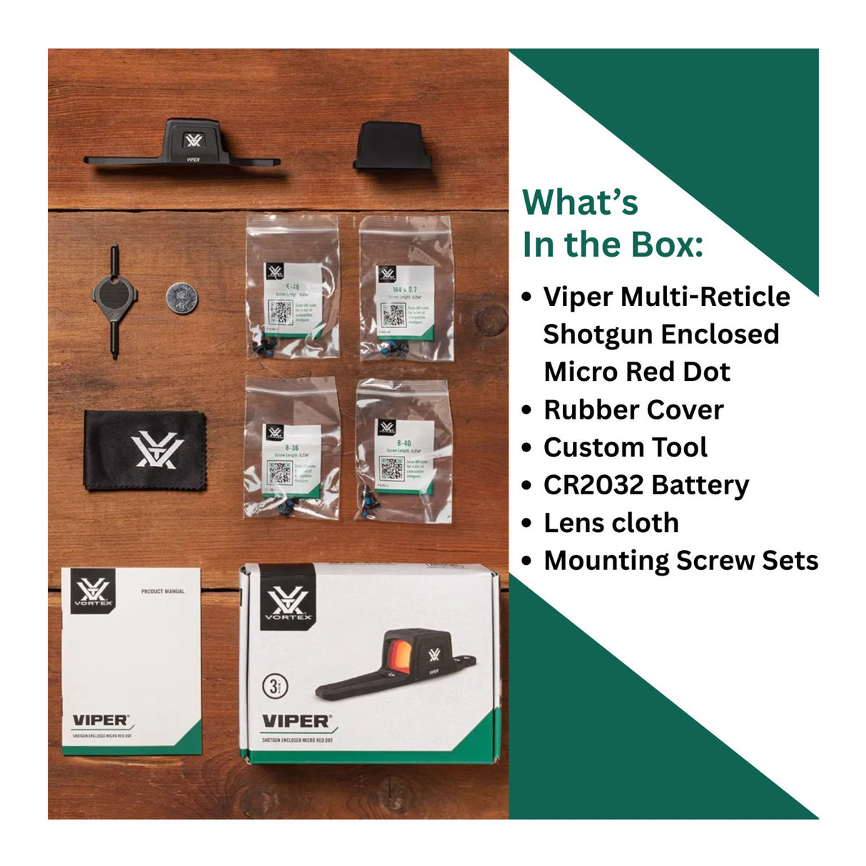 Vortex Viper Shotgun Enclosed Micro Red Dot Sight Multi-Reticle Parallax Free