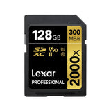 Lexar Professional 128GB SDXC Memory Card (2-Pack) Bundle with Card Reader