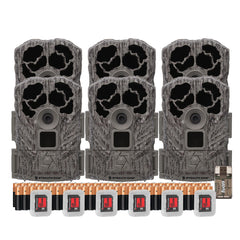 Stealth Cam Browtine 18MP Digital Trail Camera Combo with Focus High Speed Card Reader (6 Pack)