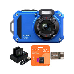 Kodak PIXPRO WPZ2 Waterproof 16MP Digital Camera (Blue) Bundle