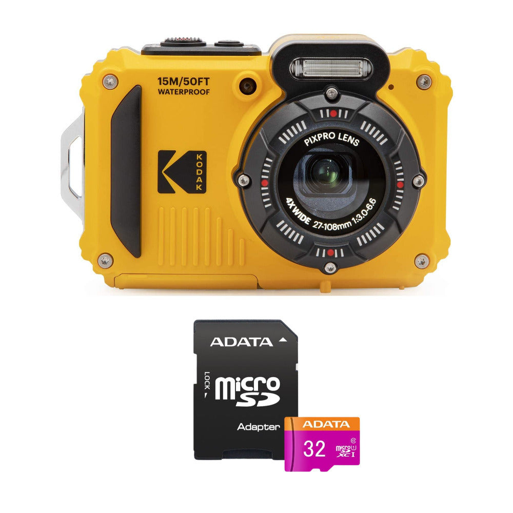 Kodak PIXPRO WPZ2 Rugged Waterproof 16MP Digital Camera with 4x Optical Zoom and 32GB SD Card Bundle