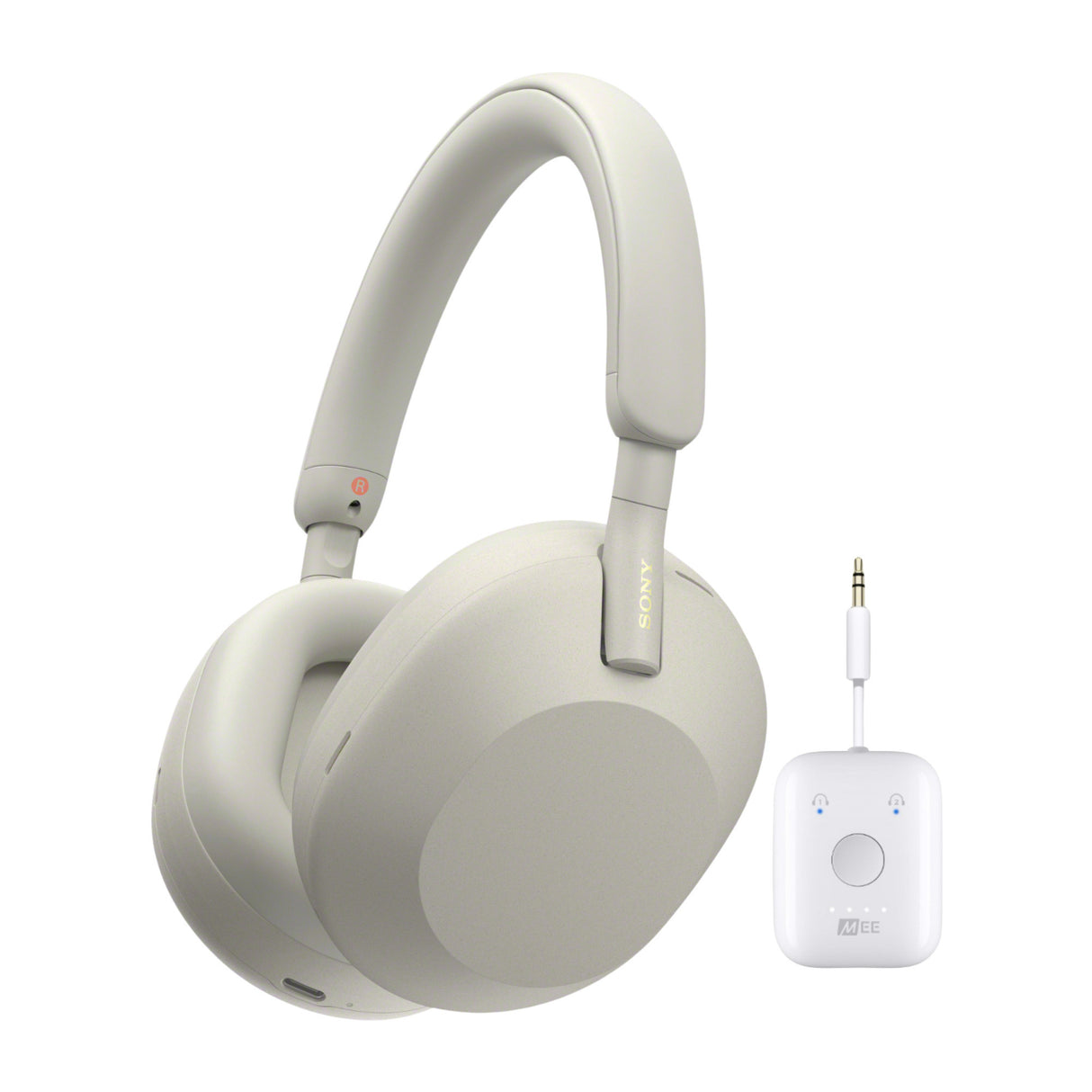 Sony WH-1000XM5 Wireless Noise Canceling Over-Ear Headphones (Silver) Bundle