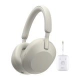 Sony WH-1000XM5 Wireless Noise Canceling Over-Ear Headphones (Silver) Bundle