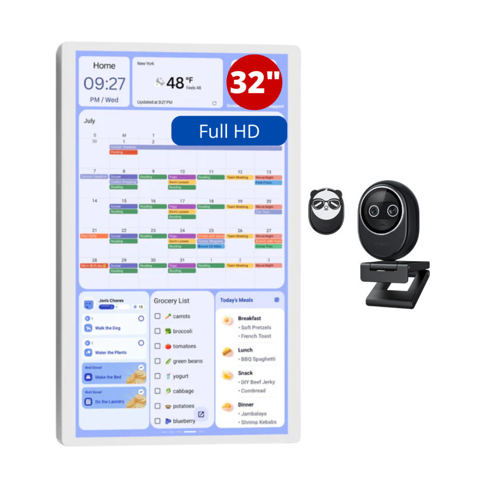 Cozyla Calendar Plus Gen2 32-inch FHD Smart Family Hub (White) Bundle