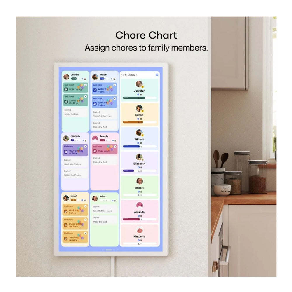 Cozyla Calendar Plus Gen 2 24-Inch LCD FamilyCalendar (White) Bundle