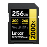 Lexar Professional 256GB 2000x UHS-II SDXC Memory Card Bundle (2-Pack)