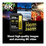 Lexar Professional 256GB 2000x UHS-II SDXC Memory Card Bundle (2-Pack)