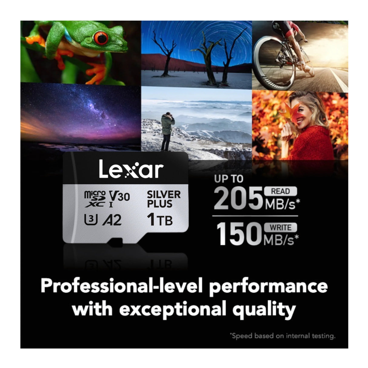 Lexar 1TB Professional SILVER PLUS UHS-I microSDXC Memory Card with Card Reader