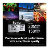 Lexar 1TB Professional SILVER PLUS UHS-I microSDXC Memory Card with Card Reader