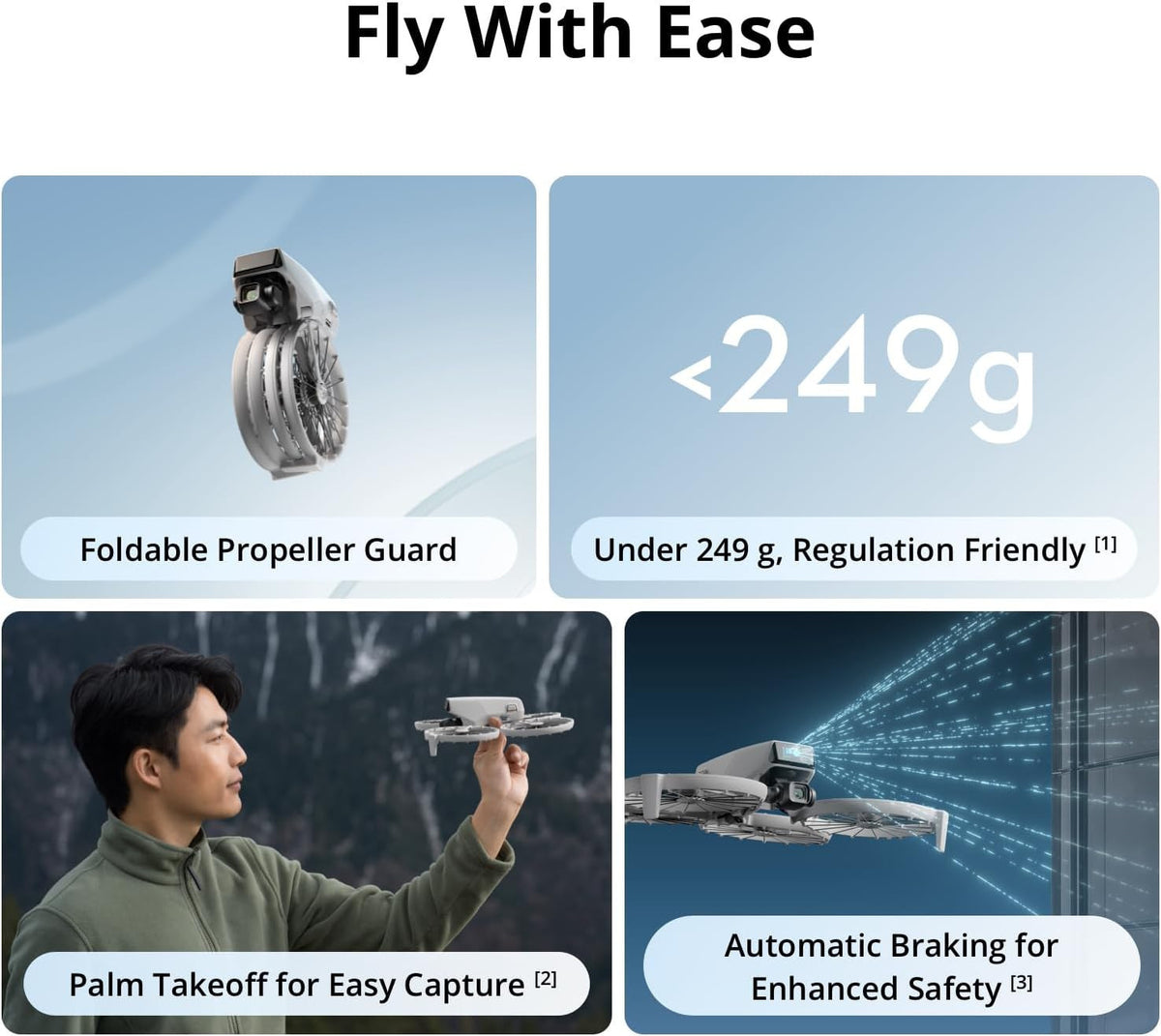 DJI Flip Lightweight and Foldable 4K HDR Camera Drone with Gray Carrying Bag