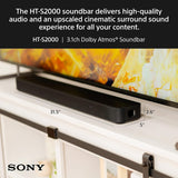 Sony HT-S2000 3.1-Channel Dolby Atmos Soundbar with Built-in Subwoofer Bundle