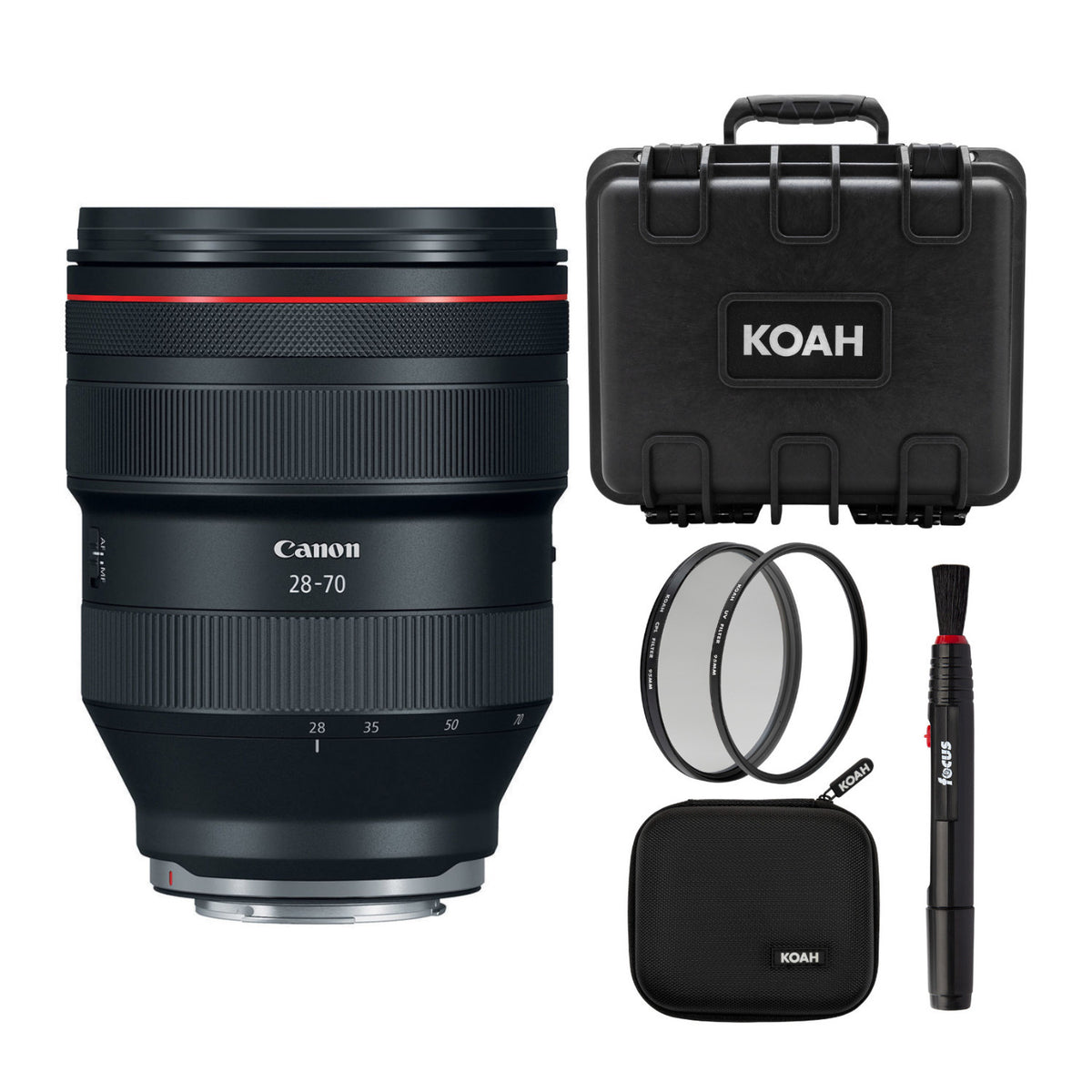 Canon RF 28-70mm f/2L USM Lens Bundle with Filters, Case and Lens Pen (5 Items)
