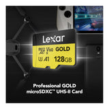 Lexar Professional 128GB GOLD microSDXC UHS-II Memory Card