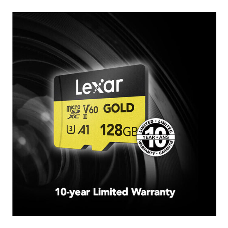 Lexar Professional 128GB GOLD microSDXC UHS-II Memory Card