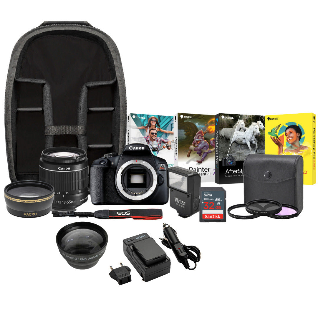 Canon T7 EOS Rebel DSLR Camera with EF-S 18-55mm IS II Lens Deluxe Bundle