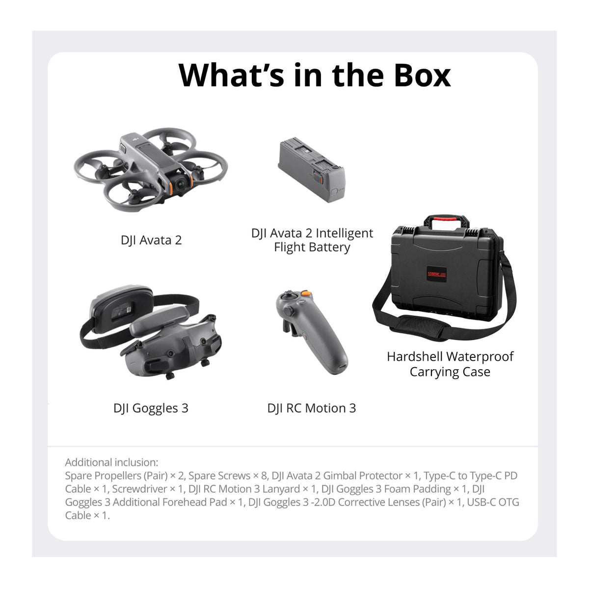 DJI Avata 2 Fly More Combo (Single Battery) with Waterproof Hardshell Case